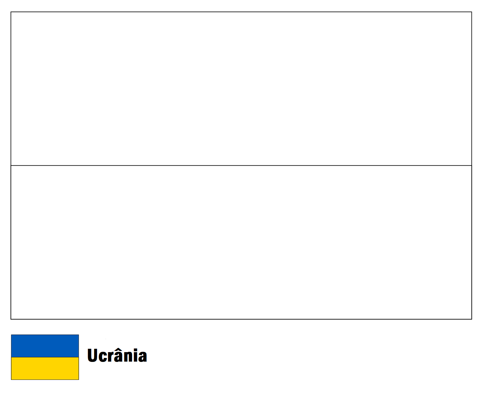 Bandeira da Ucrânia para Colorir