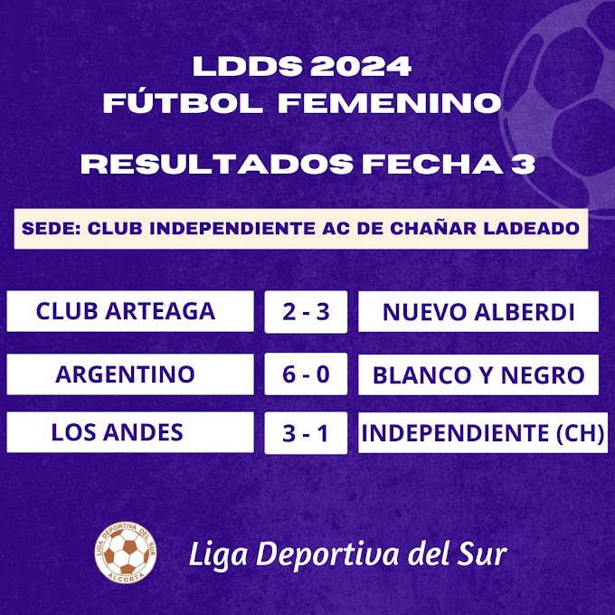 Resultados Fecha 3 - Fútbol Femenino #LDDS 