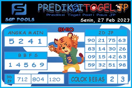 Prediksi Togel Singapura JP Senin 27 Februari 2023