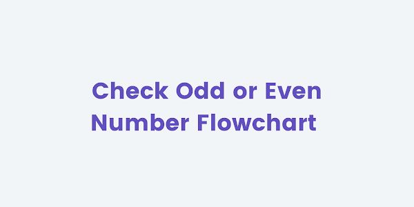 Draw Flowchart to check Odd or Even Number.