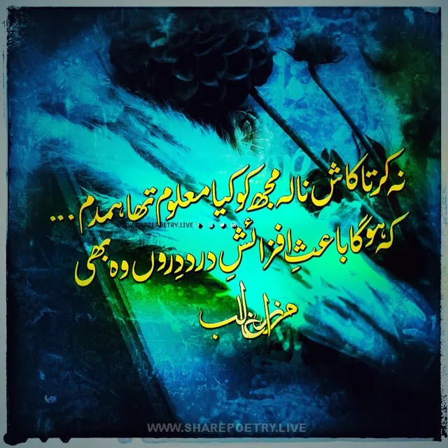 Best Mirza Ghalib poetry in urdu 2 lines - sharepoetry.live