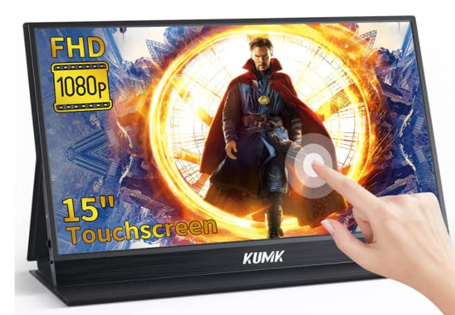 KUMK 15 FHD HDR IPS Touchscreen Portable Monitor