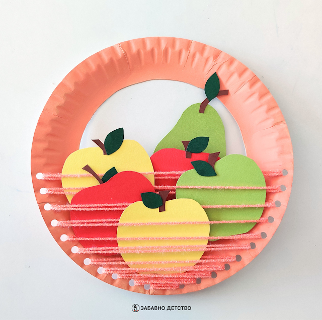 Кошница с плодове от хартиена чиния