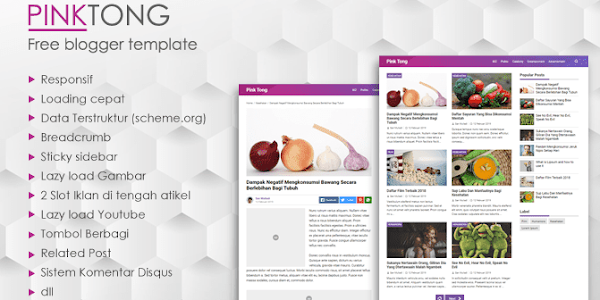 (Premium) Pinktong – Template Blogger High Speed Premium Free Download