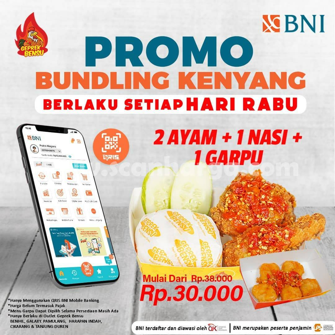 Geprek Bensu Promo BNI - Bundling Kenyang Setiap Rabu