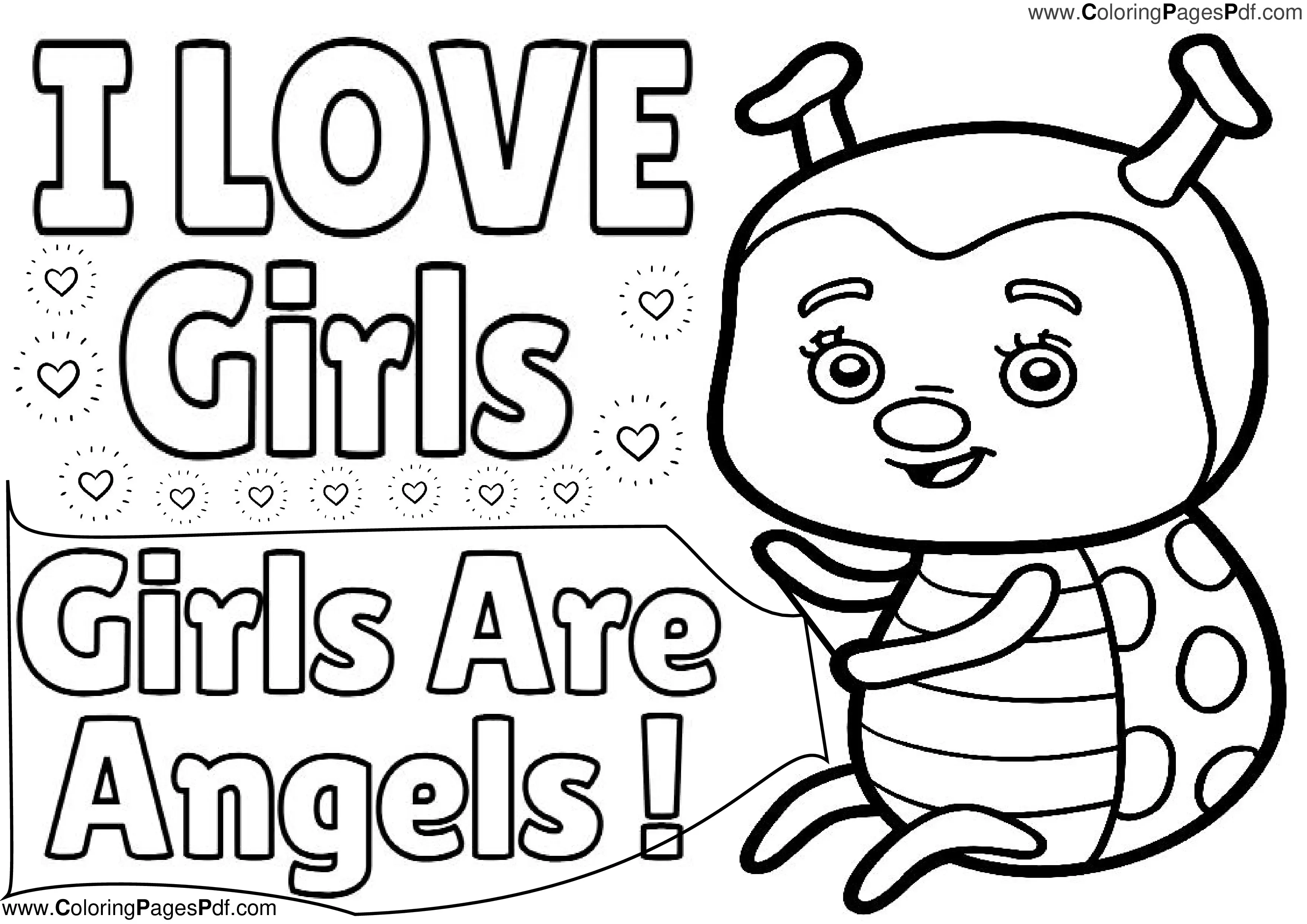 Ladybug coloring pages for girls