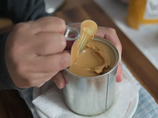 opening a can of dulce de leche