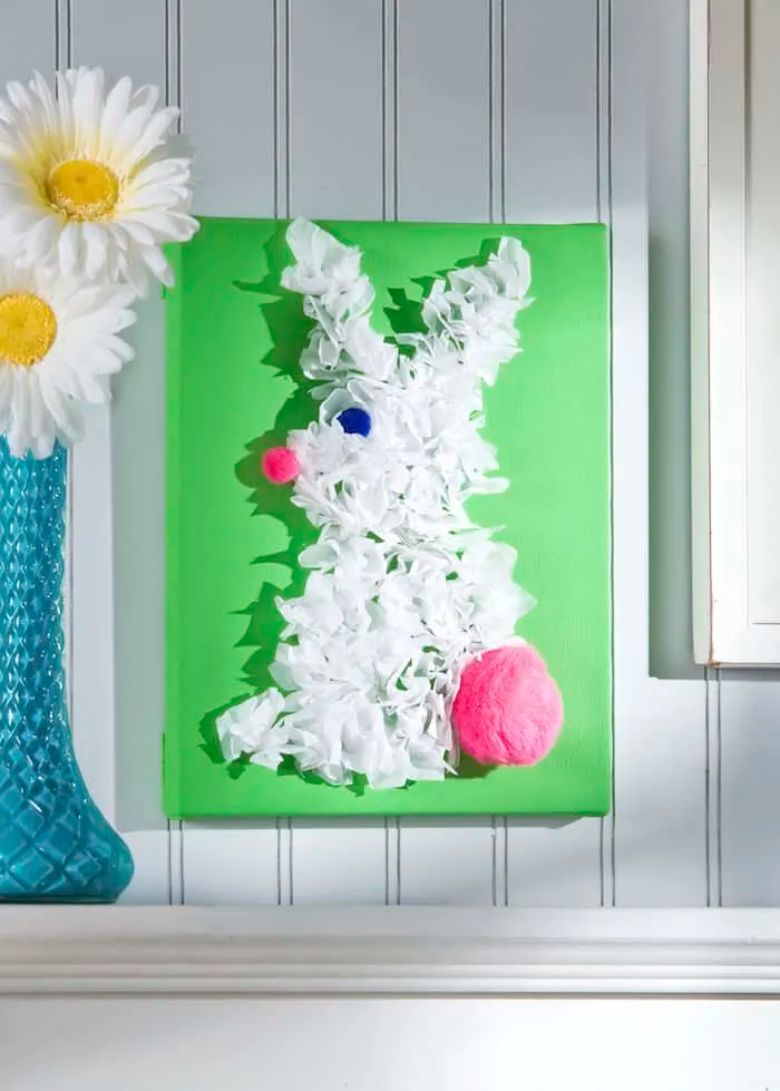 Bunny canvas craft for kids to make