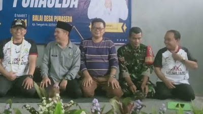 Babinsa Koramil 0621-16/Leuwiliang Hadiri Peresmian dan Tasyakuran Kantor Desa Puraseda yang Baru.