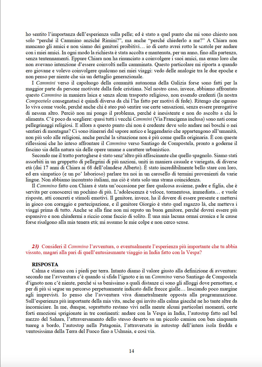 Pagina 14 – Intervista dell'ottobre 2023, con 30 domande