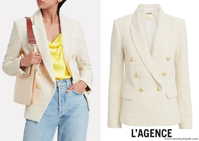 Princess Madeleine wore a Kenzie Double-Breasted Tweed Blazer by L'Agence