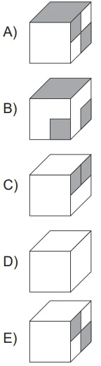 Qual dos cubos abaixo ela irá obter?