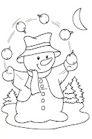 Coloring page of snowman