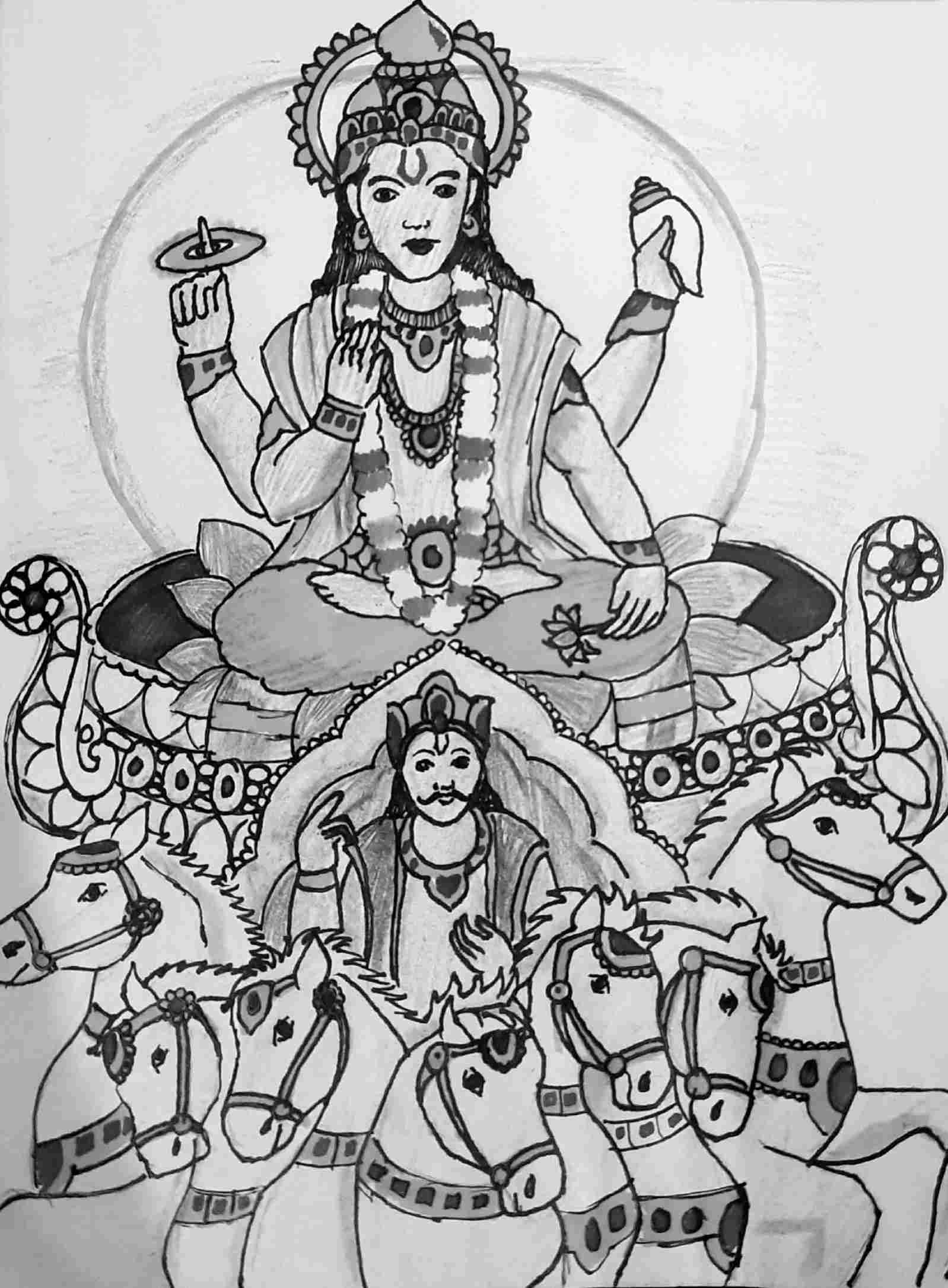 Sketch of Lord Surya