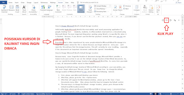 Cara Membuat Microsoft Word Bisa Bicara dan Membaca Otomatis