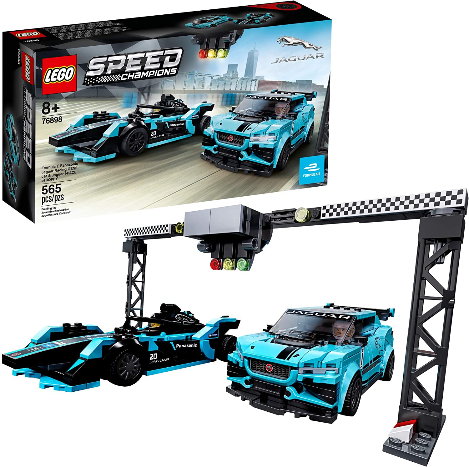 LEGO Kit de construcción Speed Champions 76898 Formula E Panasonic Jaguar Racing GEN2 Car & Jaguar I-Pace eTROPHY