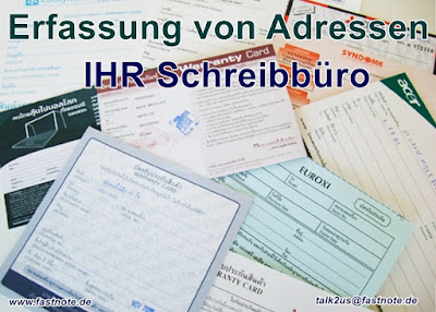 Erfassung von Adressen IHR Schreibdienst