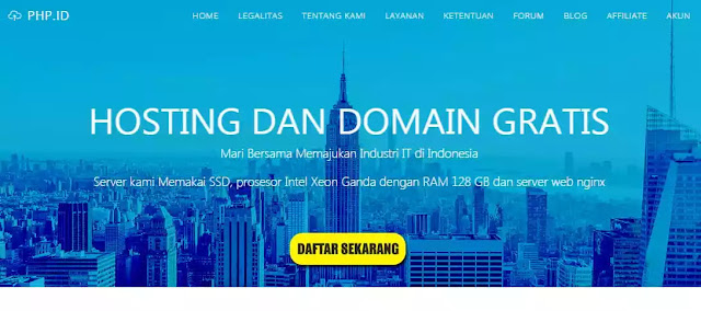 layanan web hosting gratis PHP.id