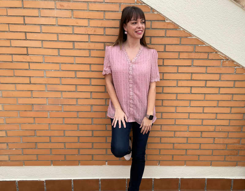 Outfit blusa rosa
