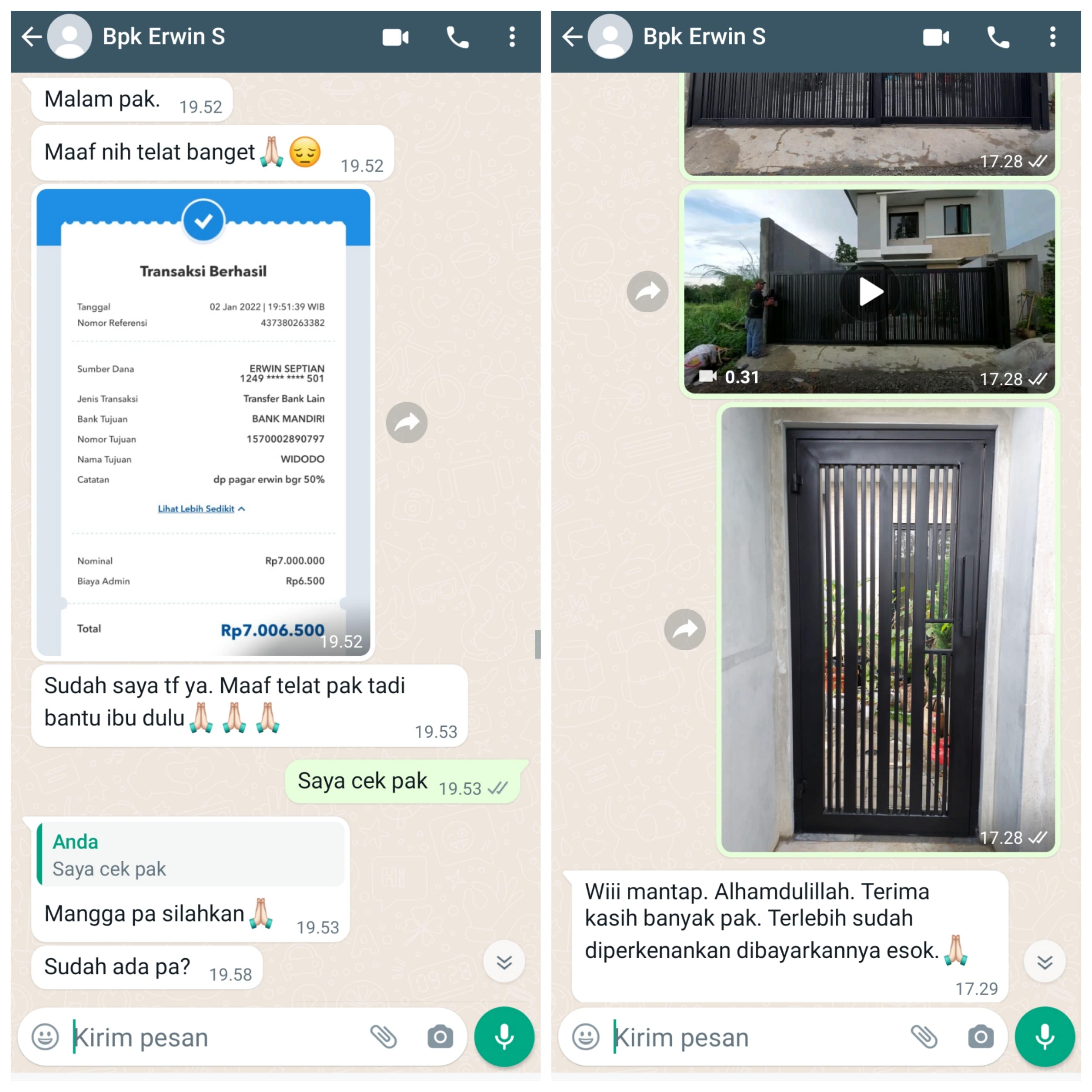 Pintu Pagar Besi Double Sliding Pesanan Bpk Erwin Di Bogor Utara