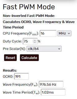 online calculator for Fast PWM mode