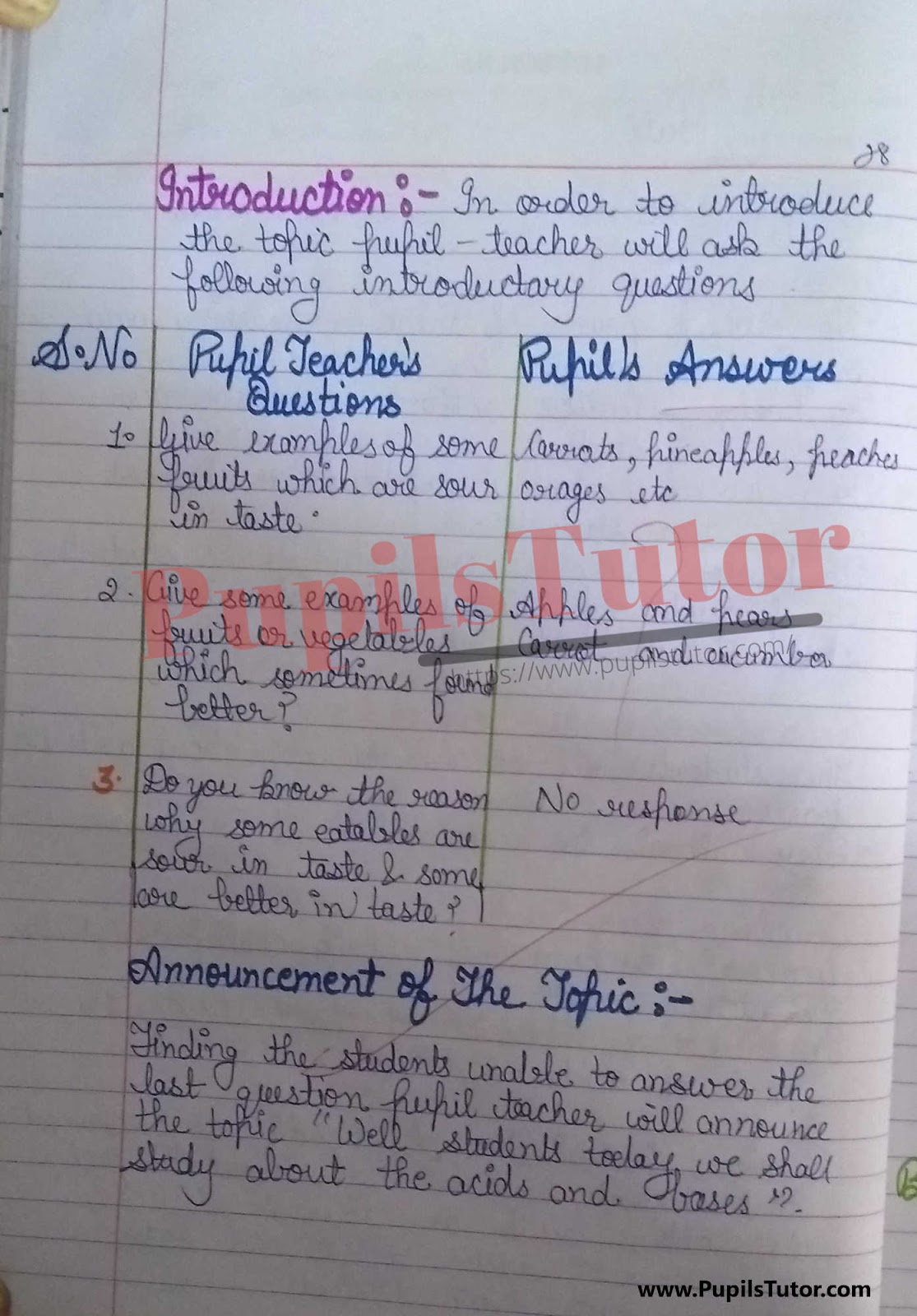 Mega Teaching Skill Acid And Base Lesson Plan For B.Ed And Deled In English Free Download PDF And PPT (Power Point Presentation And Slides) – (Page And Image Number 2) – PupilsTutor