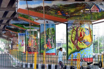 beautifully painted flyovers of india