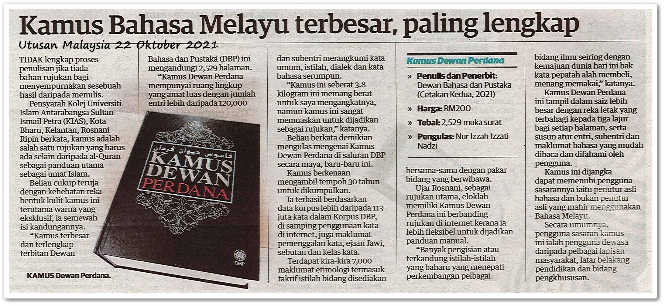 Kamus Bahasa Melayu terbesar, paling lengkap