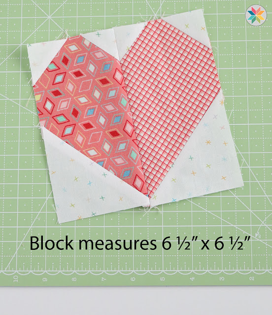 Build A Heart Quilt Block tutorial A scrappy heart quilt block pattern