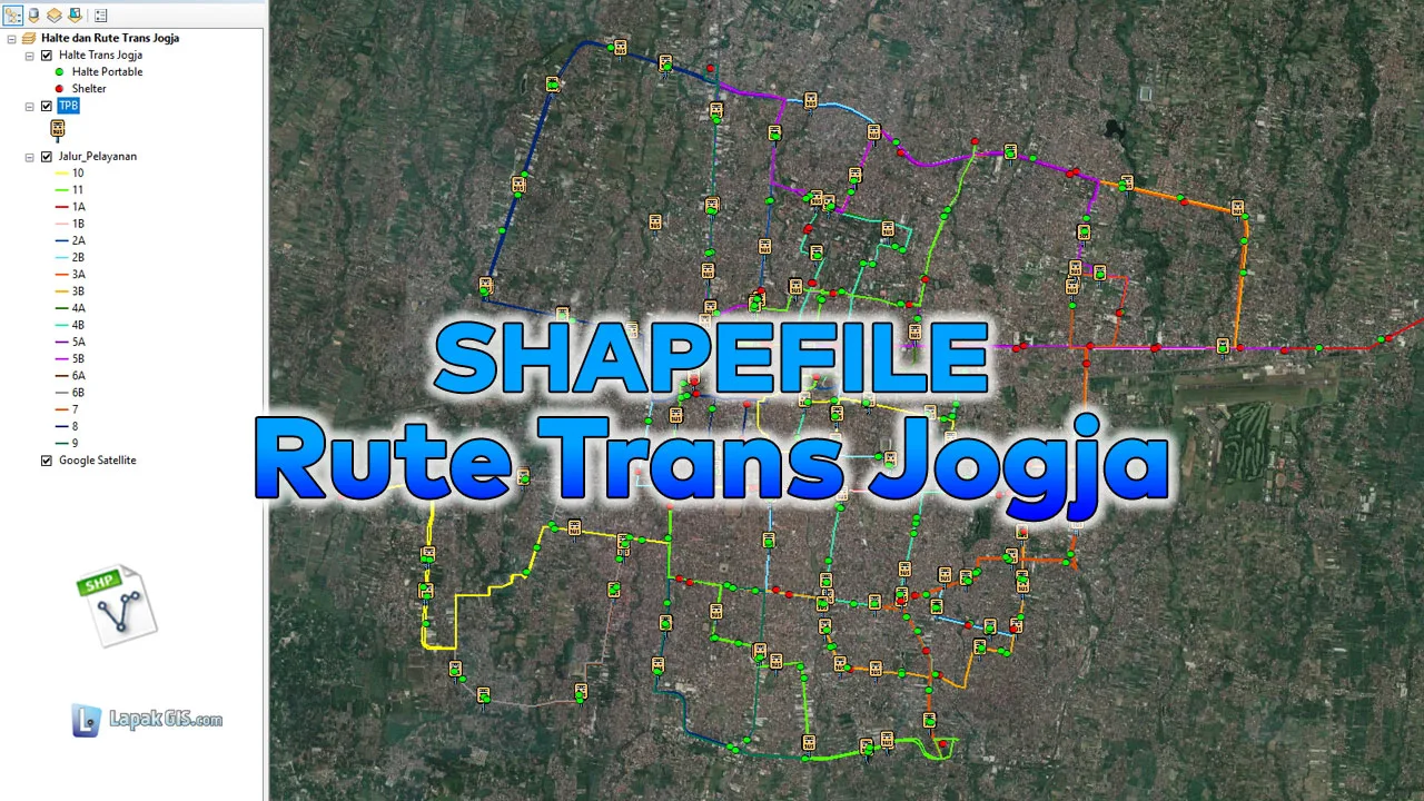 Shapefile Peta Halte dan Rute Trans Jogja