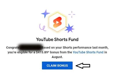 Youtube Short Fund Payment