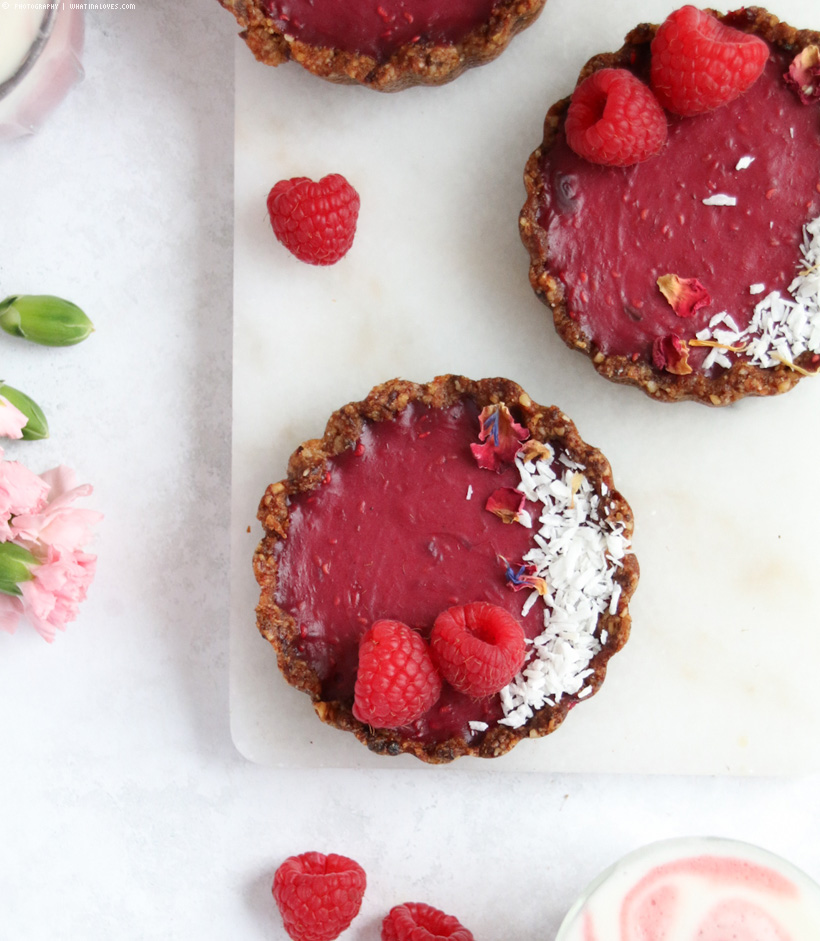 vegane Tartelettes mit Himbeer-Kokos-Creme