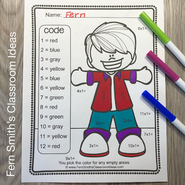 Grab This Third Grade Math Multiply With 1 Color By Number and Task Cards Resource Bundle for Your Class Today!