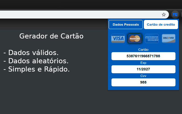 Como gerar cartão de credito