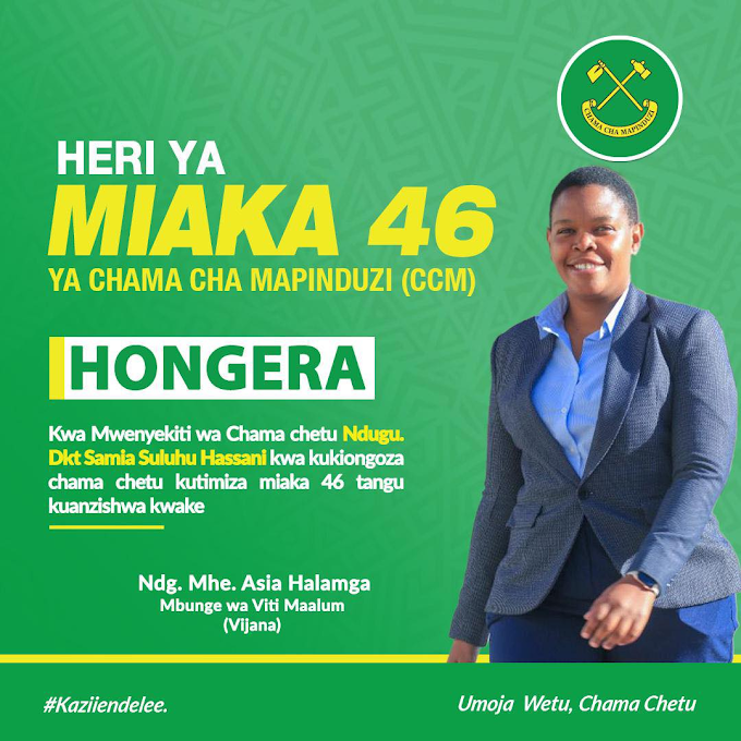 Hiki ndicho alichoandika leo Mbunge huyu Mhe. Asia Halamga   Siku ya Kukumbuka Kuzaliwa CCM