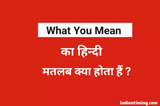 what you mean meaning in hindi