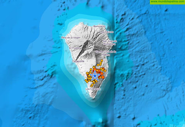 Se registra un seismo de magnitud 5 bajo Villa de Mazo en la madrugada de hoy viernes