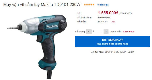 Giá của máy vặn vít TD0101 Makita cầm tay là bao nhiêu? Mua ở đâu uy tín?