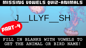 Missing Vowels No. 4 Quiz | Missing Letters