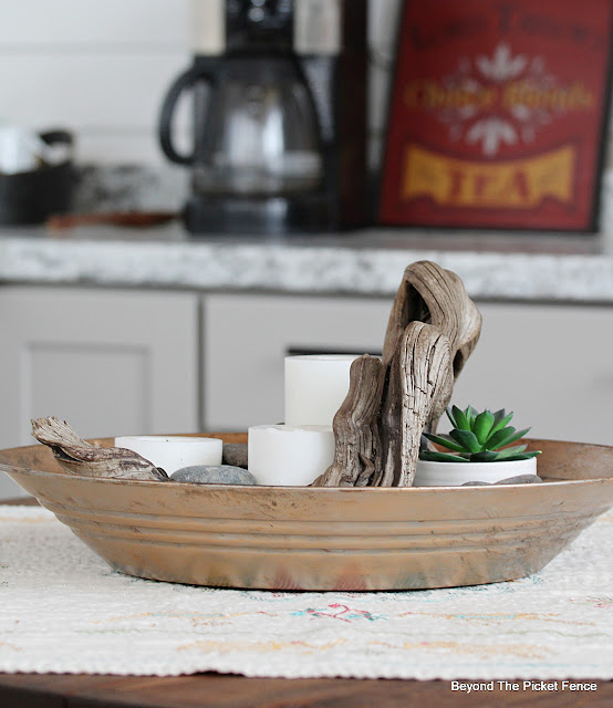 Use a Metal Pan for a Modern Centerpiece