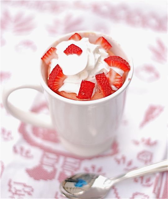 Strawberries and Cream Mug Cake Recipe