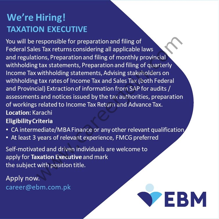 English Biscuits Manufacturers Pvt Ltd EBM Jobs Taxation Executive