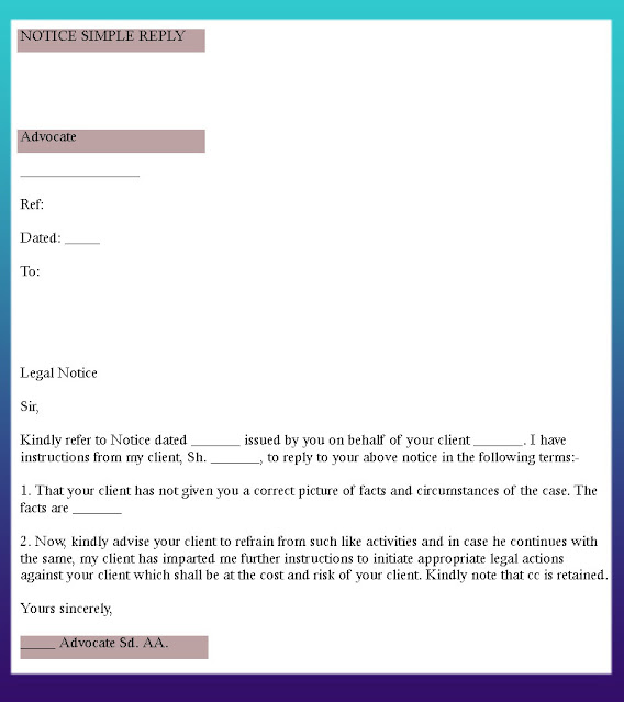 Sample Reply to Legal Notice In PDF format