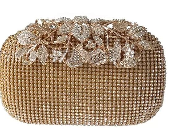 Tooba Handicraft Diamond Crystal Bridal Handbag