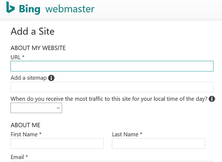 add website to bing webmaster