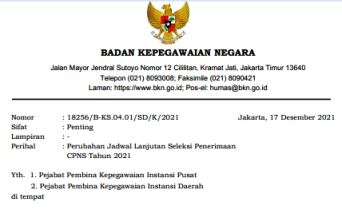 Jadwal cpns 2021