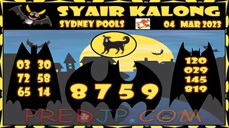 Prediksi Sydney Kalong Keramat Sabtu 04-Mar-2023