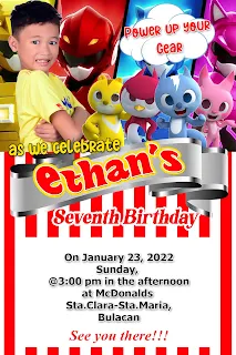 Mini Force Invitation Layout for Seventh Birthday