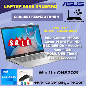 ASUS A416MA Intel N4020 SSD 256 GB Garansi resmi 2 Tahun