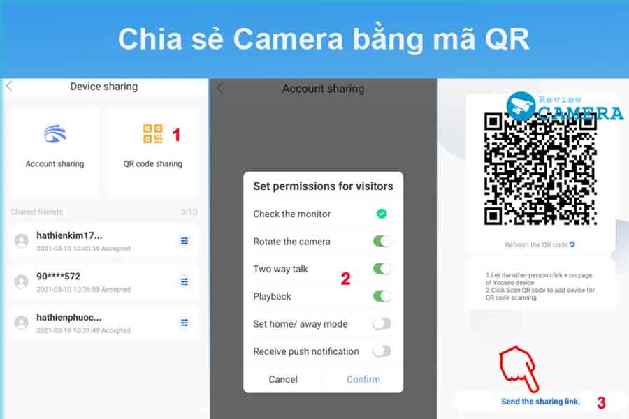 Chia sẻ camera yoosee bằng QR